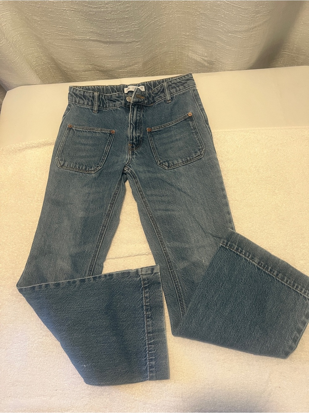 Zara Girls Dark Blue Wide-Leg Denim Jeans size 11-12